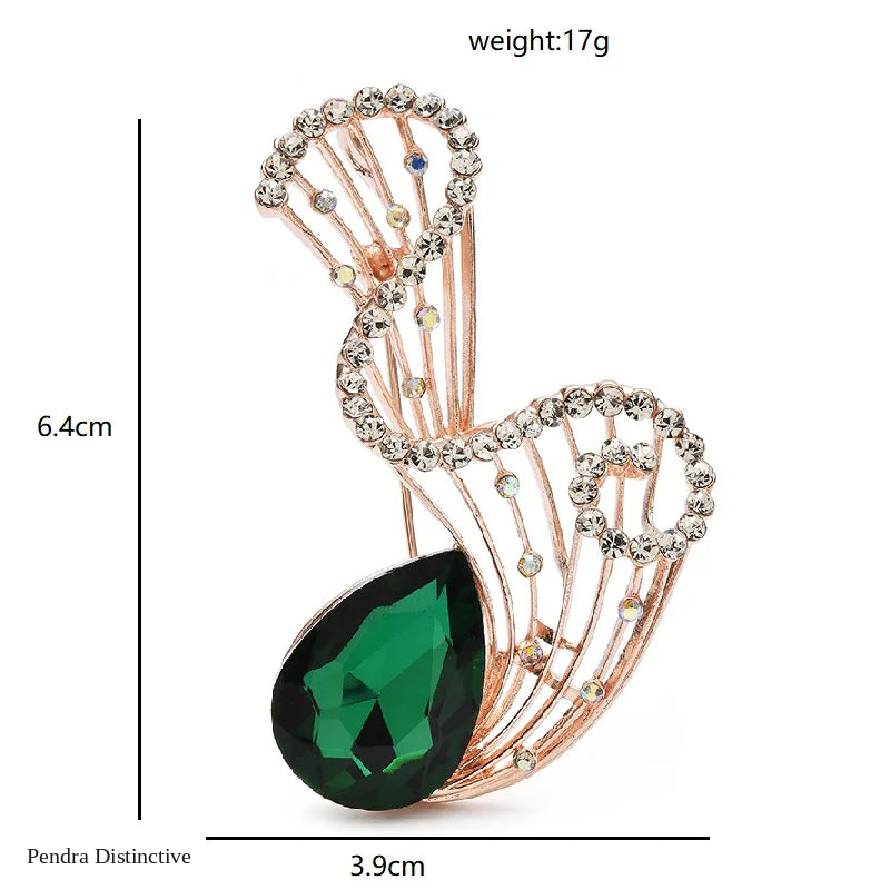 PENDRA Ripplea Water-Drop Geometric Flower Brooch