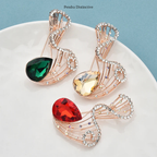PENDRA Ripplea Water-Drop Geometric Flower Brooch