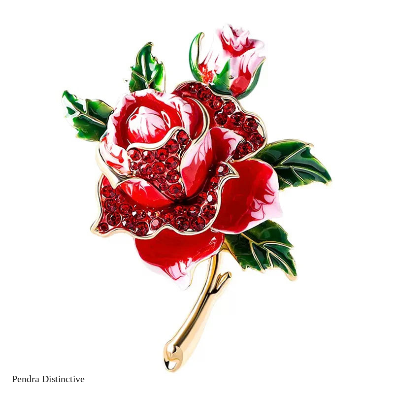PENDRA Rosabelle Large Rose Flower Brooch