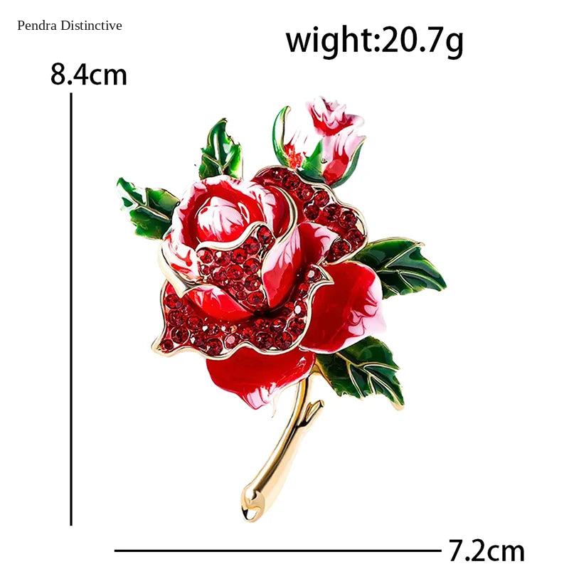 PENDRA Rosabelle Large Rose Flower Brooch
