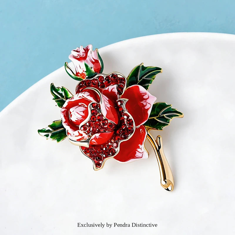 PENDRA Rosabelle Large Rose Flower Brooch