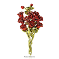 PENDRA Rosalia Red Rose Flower Brooch