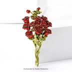 PENDRA Rosalia Red Rose Flower Brooch