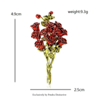 PENDRA Rosalia Red Rose Flower Brooch