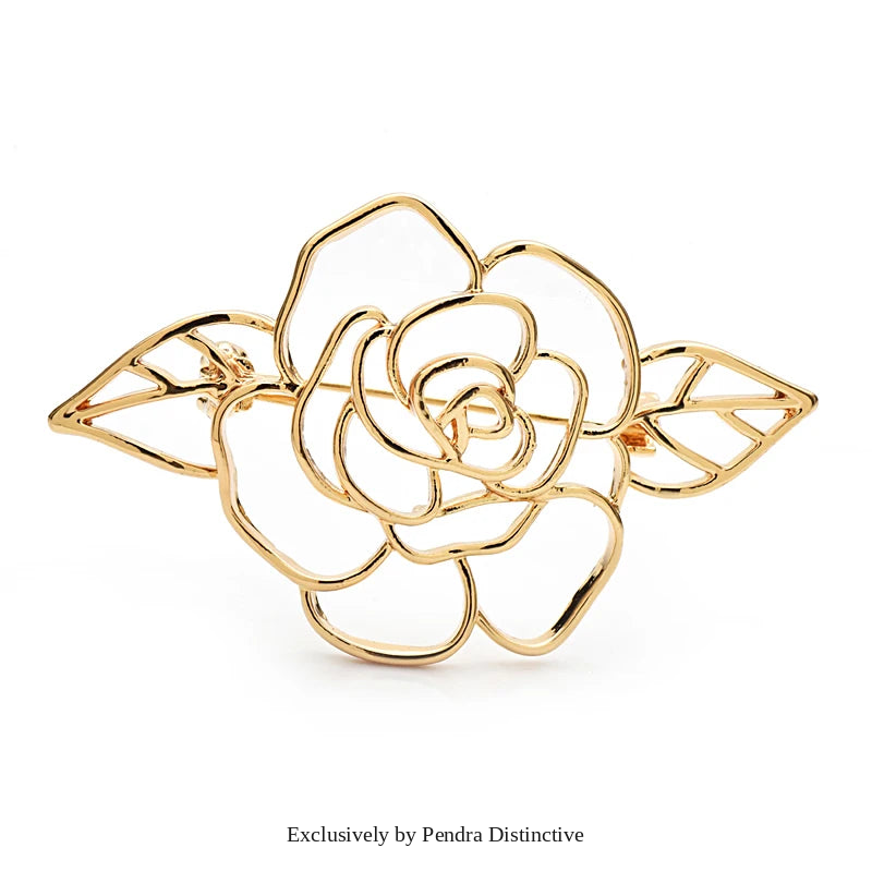 PENDRA Rosalia Rose Flower Brooch