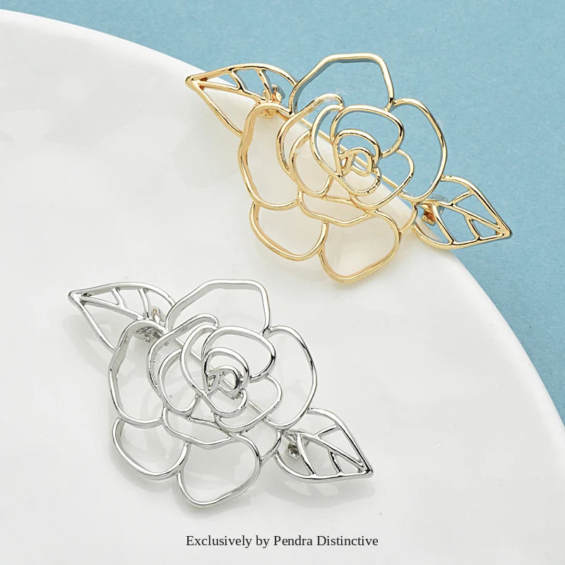 PENDRA Rosalia Rose Flower Brooch