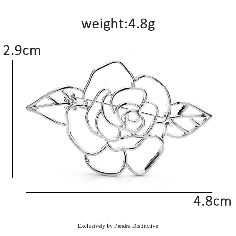 PENDRA Rosalia Rose Flower Brooch