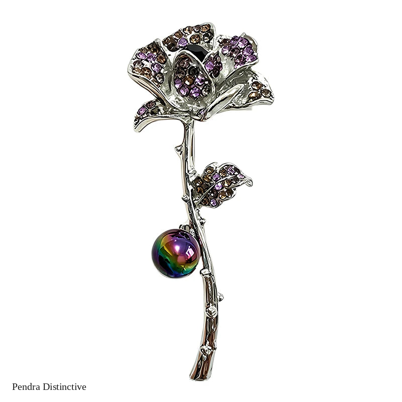 PENDRA Rosalia Rose Flower Brooch