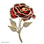 PENDRA Rosalie Red Enamel Rose Brooch