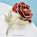 PENDRA Rosalie Red Enamel Rose Brooch