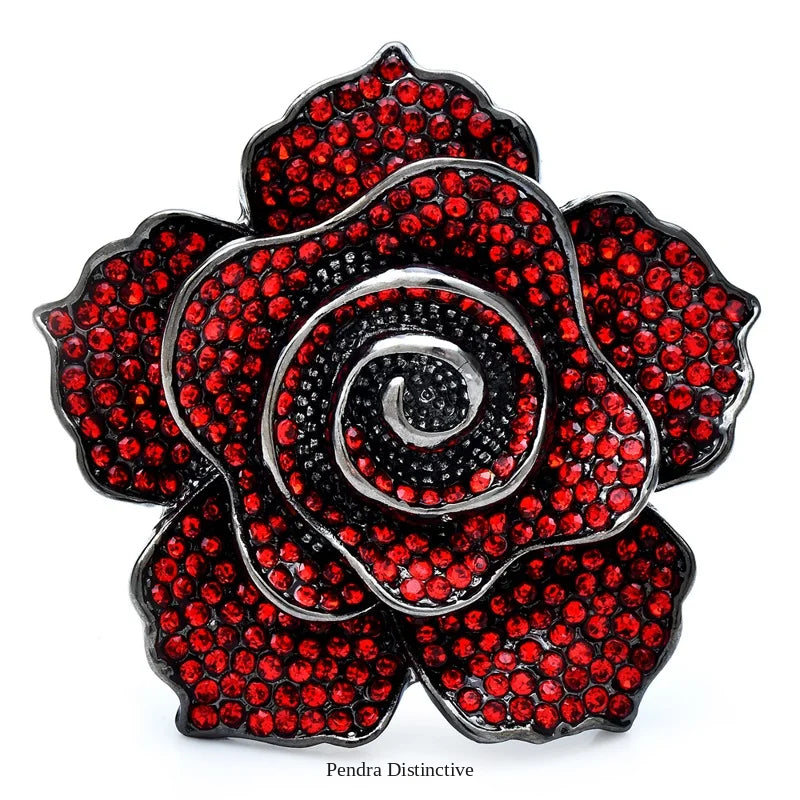 PENDRA Rosaspark Luxury Shining Rose Flower Brooch