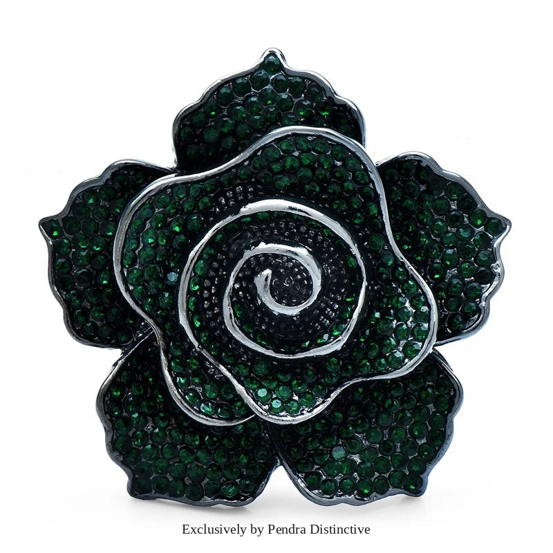 PENDRA Rosaspark Luxury Shining Rose Flower Brooch