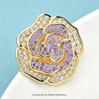 PENDRA Rosaspark Shining Rose Flower Brooch