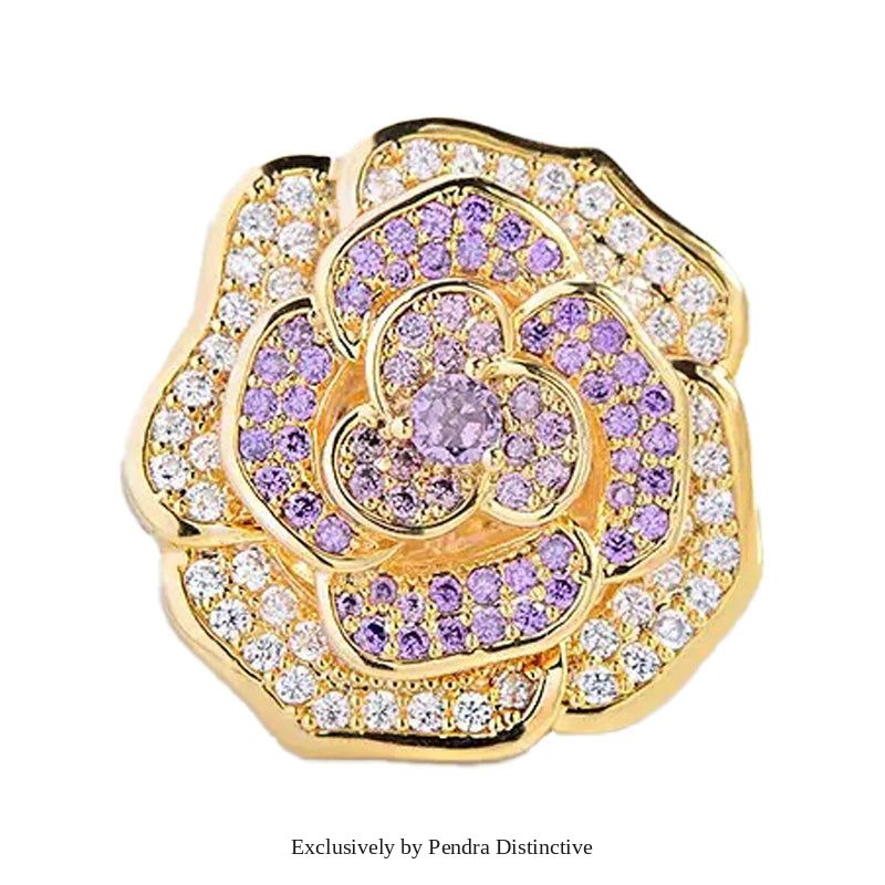 PENDRA Rosaspark Shining Rose Flower Brooch