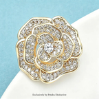PENDRA Rosaspark Shining Rose Flower Brooch