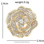 PENDRA Rosaspark Shining Rose Flower Brooch