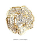 PENDRA Rosaspark Shining Rose Flower Brooch