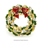 PENDRA Rosawreath Christmas Flower Wreath Brooch