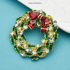 PENDRA Rosawreath Christmas Flower Wreath Brooch