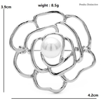 PENDRA Roselle Pearl Hollow-Flower Brooch
