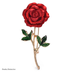 PENDRA Roselle Soft-Paint Red Rose Brooch