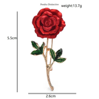 PENDRA Roselle Soft-Paint Red Rose Brooch
