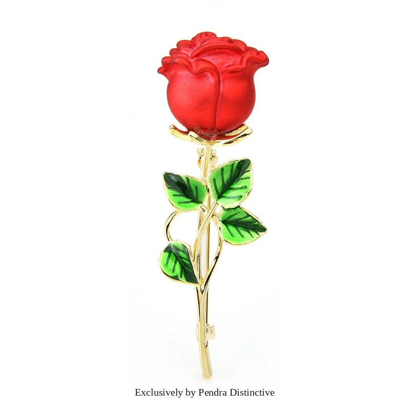 PENDRA Roselyn Classic Rose Flower Brooch