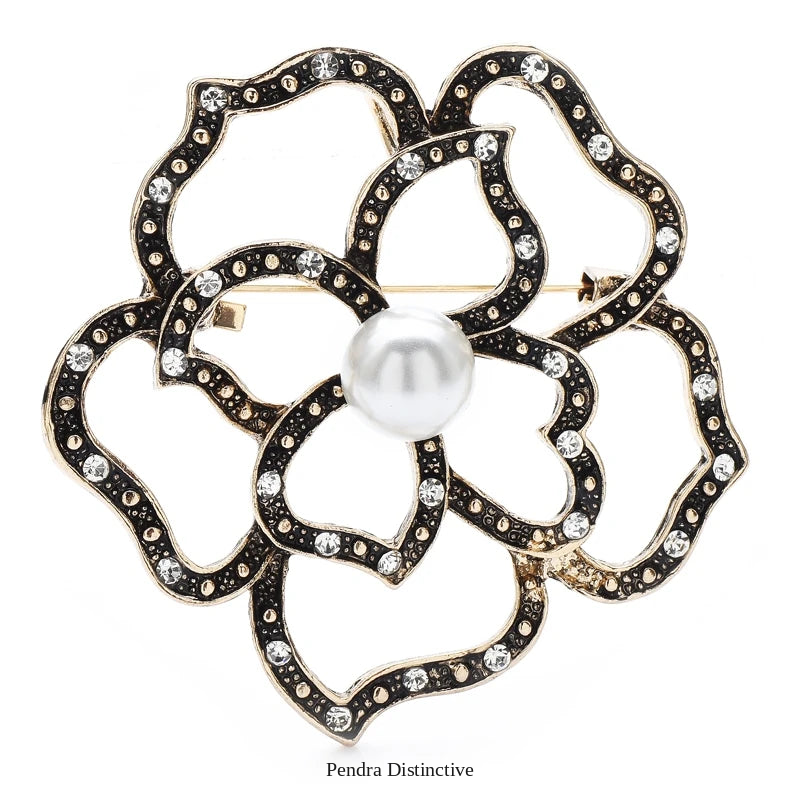 PENDRA Rosetta Vintage Hollow Rose Brooch