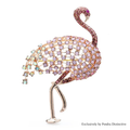 PENDRA Rosy Ostrich Rhinestone Bird Brooch