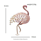PENDRA Rosy Ostrich Rhinestone Bird Brooch