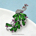 PENDRA Royale Crystal Peacock Brooch