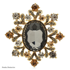 PENDRA Royale Crystal Round Flower Brooch