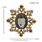 PENDRA Royale Crystal Round Flower Brooch