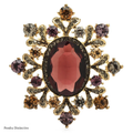 PENDRA Royale Crystal Round Flower Brooch