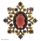 PENDRA Royale Crystal Round Flower Brooch