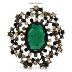 PENDRA Royale Palace Crystal Round Brooch