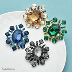 PENDRA Royale Palace Crystal Round Flower Brooch