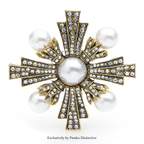 PENDRA Royale Pearl Cross Palace Brooch