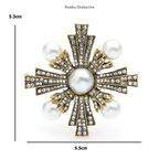 PENDRA Royale Pearl Cross Palace Brooch