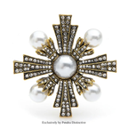 PENDRA Royale Pearl Cross Palace Brooch