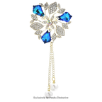 PENDRA Royale Pearl Tassel Rhinestone Brooch