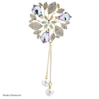 PENDRA Royale Pearl Tassel Rhinestone Brooch