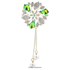 PENDRA Royale Pearl Tassel Rhinestone Brooch
