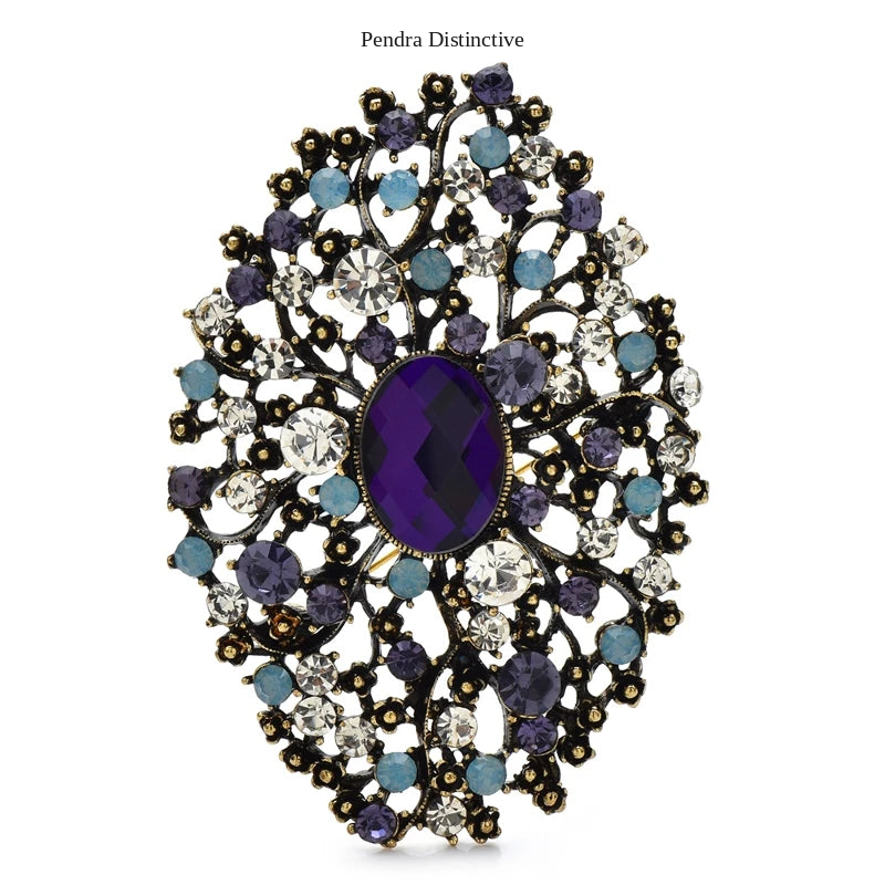 PENDRA Royale Round Flower Brooch