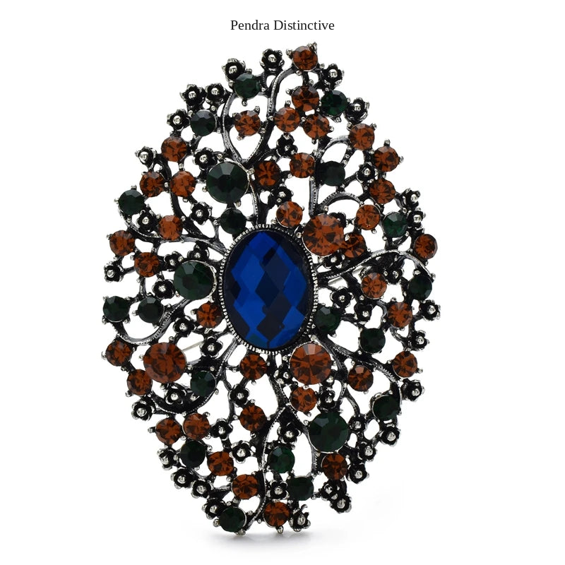 PENDRA Royale Round Flower Brooch