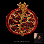 PENDRA Ruby Crystal Pomegranate Plant Brooch