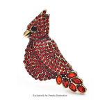 PENDRA Rubywing Rhinestone Red Bird Brooch
