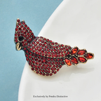 PENDRA Rubywing Rhinestone Red Bird Brooch