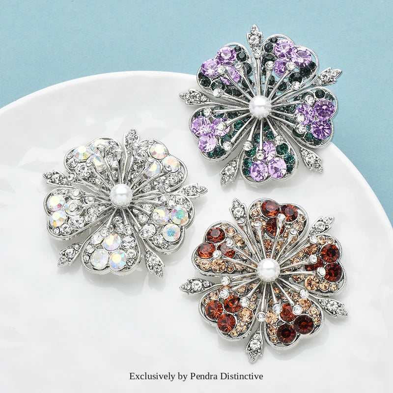PENDRA Sakuraia Rhinestone Cherry Blossom Brooch