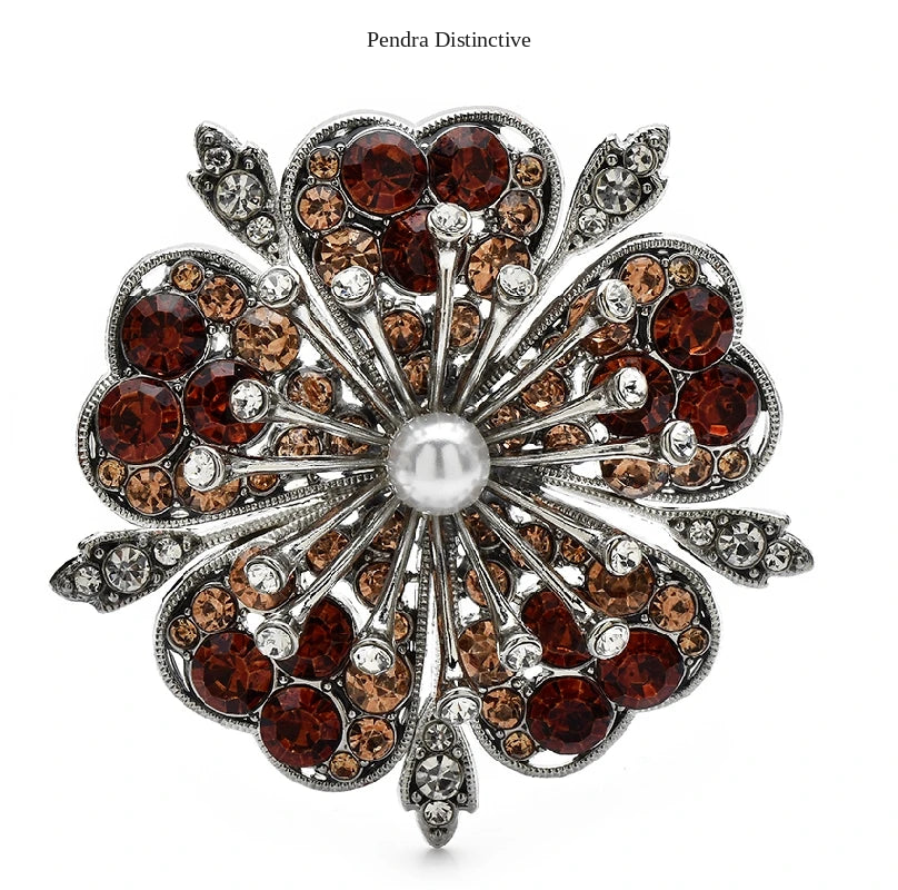 PENDRA Sakuraia Rhinestone Cherry Blossom Brooch